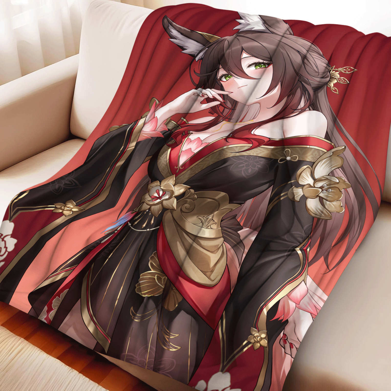 

Cartoon Azur Lane Cute Girl Soft Flannel Blanket Cover Warmth Soft Anime Blanket Multifunctional Decor Home Universal Blankets 75x90cm