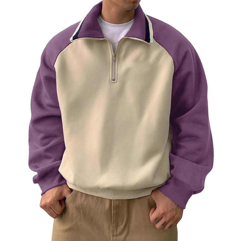 Half-zip Sweatshirt For Men, High Collar Half-zip Sweatshirt For Men.