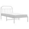 Metal Bed Frame with Headboard White 107 X 203 Cm