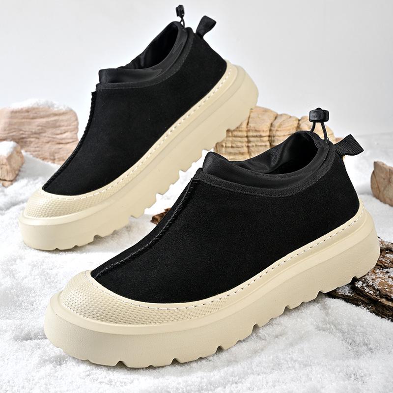 Unisex Winter Couple Snow Boots: Fashionable Thick Sole Lace-Up Casual Shoes with Plus Velvet for Women