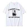I Tolerate A Lot But Not Lactose T Shirt Cute Cow Funny Meme Tshirt Unisex Unisex Casual Vintage Cotton Short Sleeve Tshirts Tops
