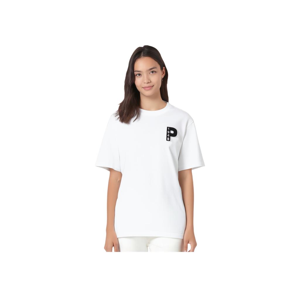 Puma Maglione Sportivo Girocollo Manica Corta con Stampa Lettere T-Shirt Unisex Bianca 539662-02