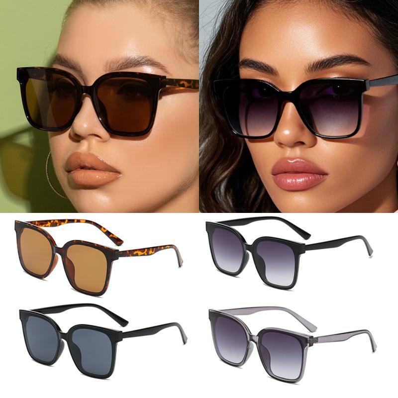 Motorcycle 4pcs Fashion Gradient Cat Eye Sunglasses Retro Square Lens Large Frame Cycling Sun Glasses Vintage Eyewear UV400