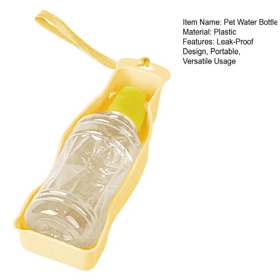 220ml Krmítko na vodu pro domácí mazlíčky Nepropustný přenosný design Odnímatelná šňůrka Láhev na vodu s dávkovačem sáčků na exkrementy Příslušenství pro domácí mazlíčky