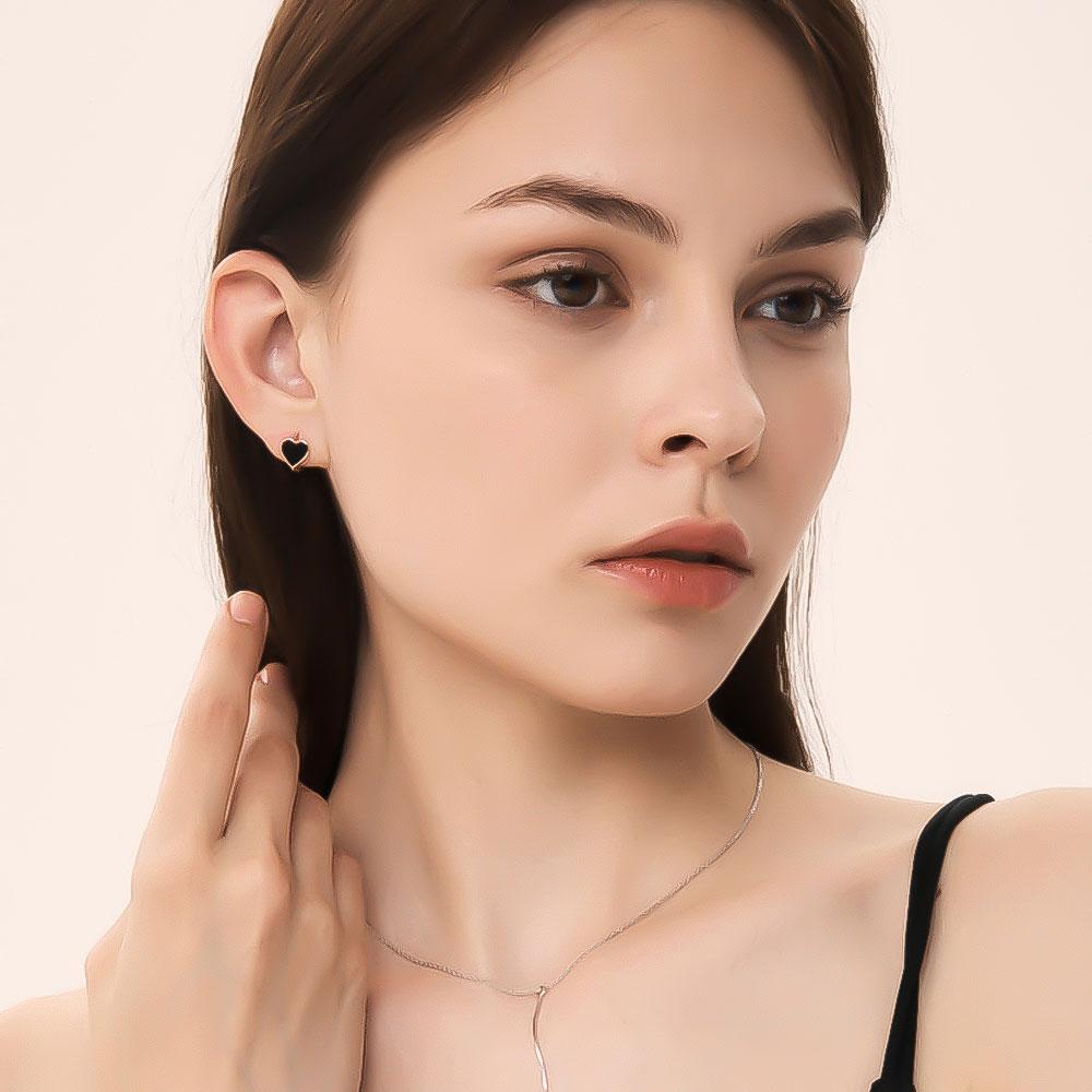 Westisland Heart Silver One-Touch Earrings Yg_Ws0442323