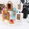 10Pcs 1 Position Handhold Cupcake Muffin Mousse Paper Packing Box Container
