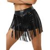 S-XXL Women's Fringed Booty Shorts: High Waist Iridescent Metallic Hot Pants with Tassel for Jazz Rock Dance Performance