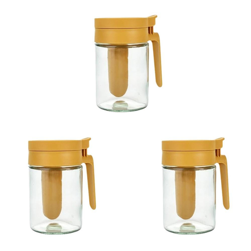 3PCS Sealed Glass Seasoning Can Moisture-Proof Seasoning Jar 2 In 1 Glass Spice Bottle for Kitchen
