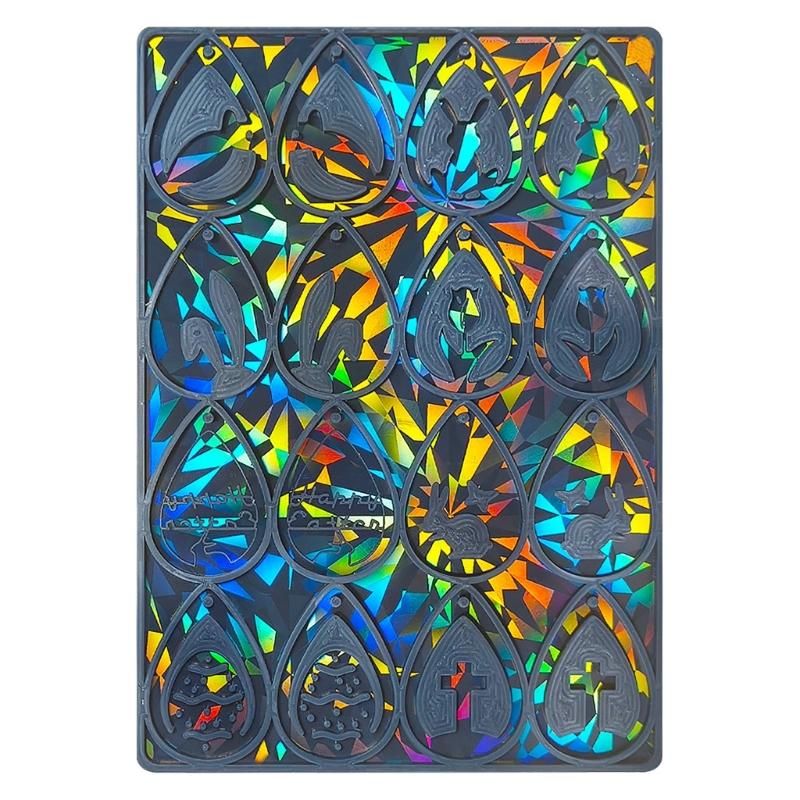 Earring Pendant Epoxy Mould Holographical Lasers Silicone Mold Water Drop Shaped Earrings Mould for Jewelry Enthusiasts