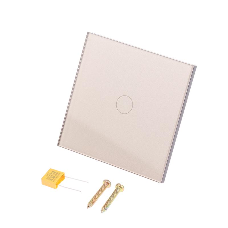 

1/2/3-клавишный сенсорный выключатель 1-клавишный Разъемы USB Type-C Настенные розетки Выключатель света с розетками Стеклянная панель Золотой