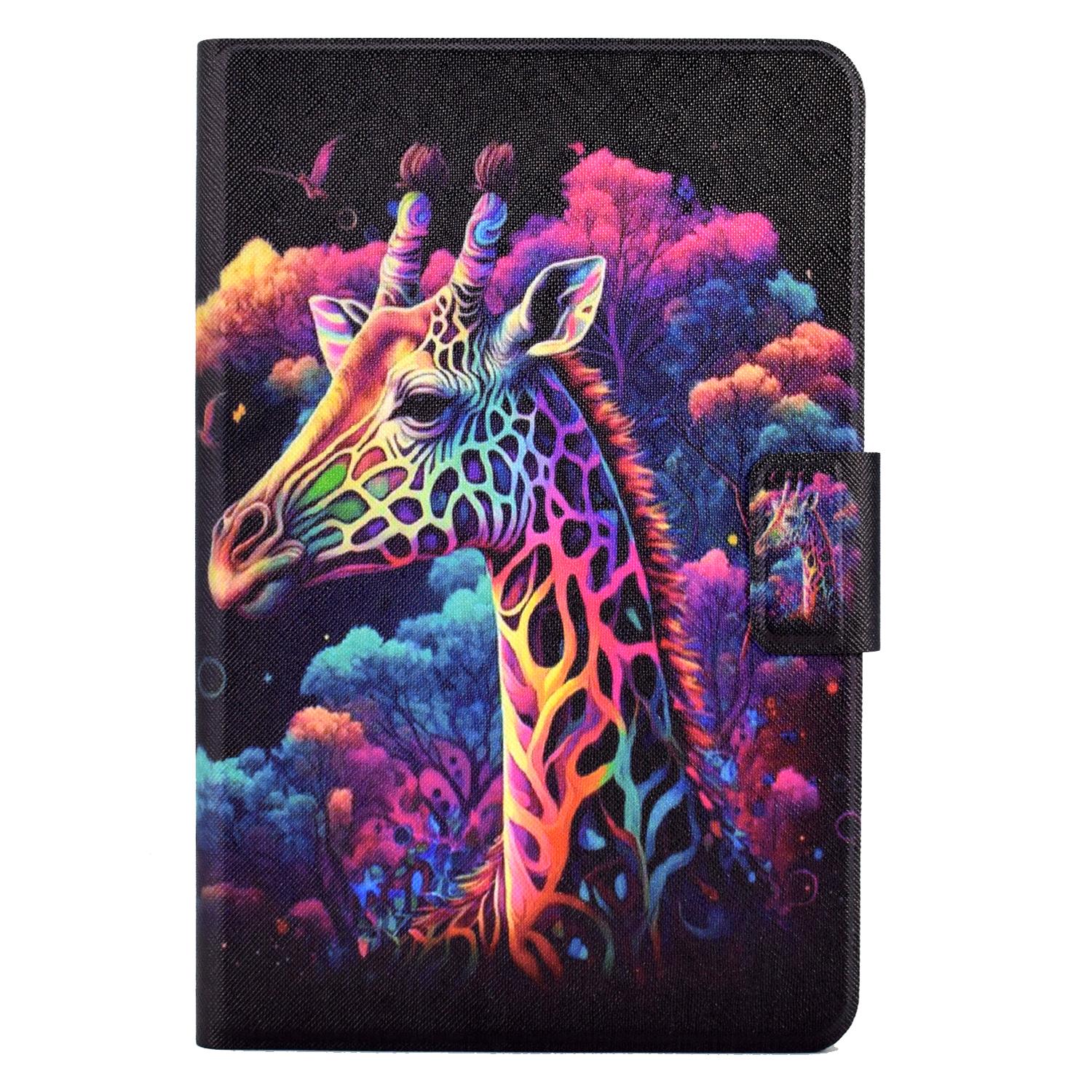 

A2 For Amazon Fire HD 10 (2023) Case Pattern Printed PU Leather Tablet Cover with Card Slots Giraffe