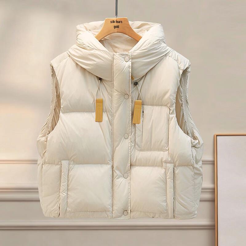 Women's Hooded 90% Down Loose Warm Vest