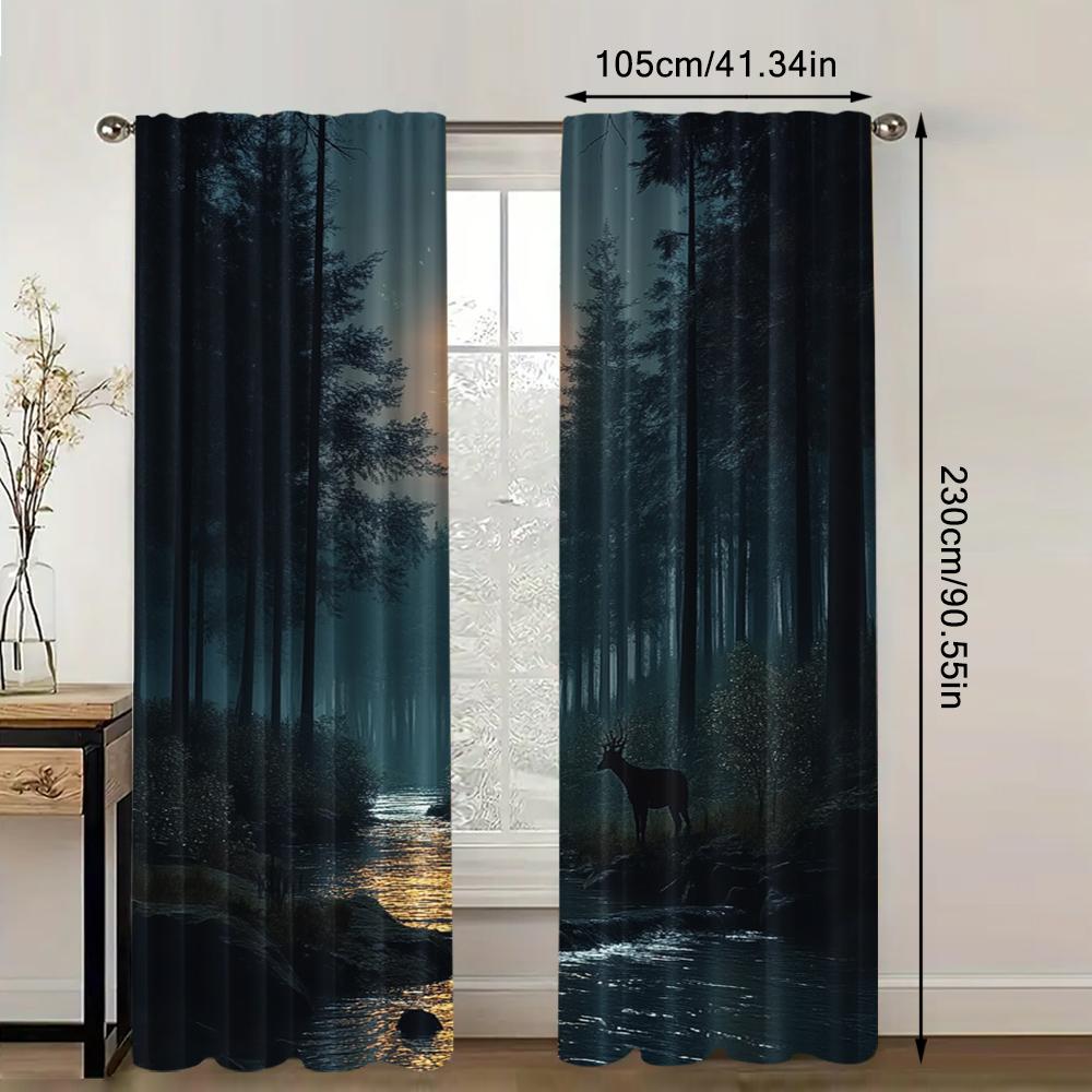 2 szt., Zasłony okienne Tkanina Silent Forest, Bez elektryczności Dekoracja na przyjęcie rodzinne Dotyczy dekoracji na imprezy wielofunkcyjne