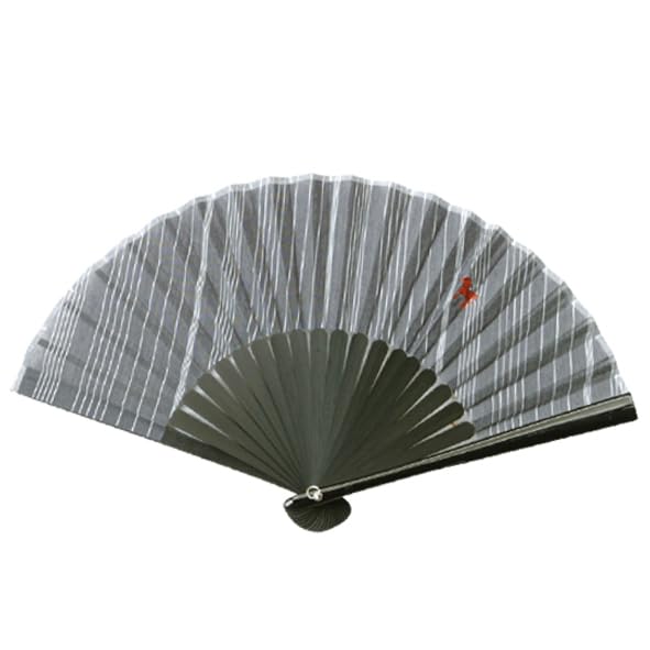 Onishi Kensei Seihan Pocket Fan with Zebra One-Point Embroidery, 18cm, Design,  Ripple  66-173