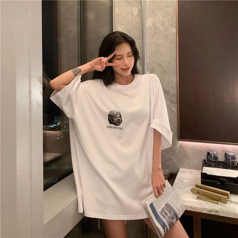 Plus Size Ladies O-neck Tops Casual Pullovers Oversized Summer Short Sleeve Women's Clothing Loose Solid Color T-Shirts