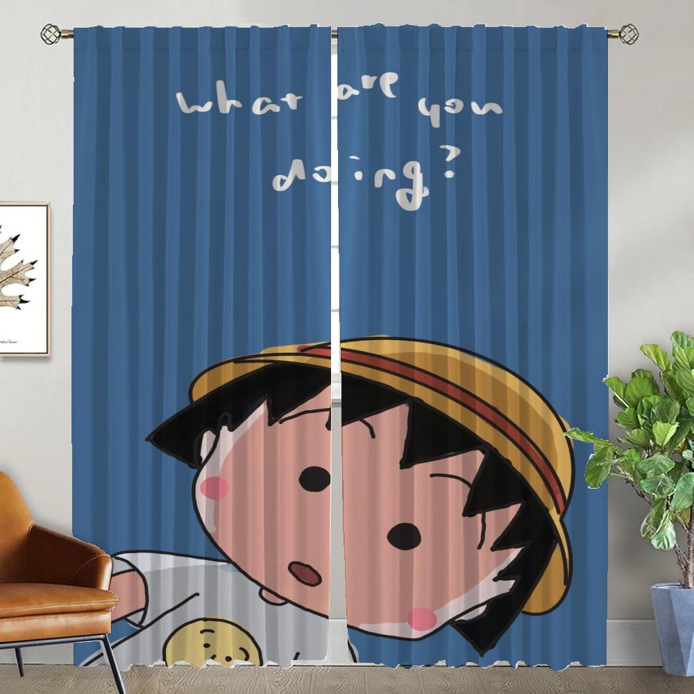 

Chi-bi Maruko Хэллоуин украшения Шторы для гостиной Шторы для комнаты 2 Панельные абажуры Домашний интерьер Шторы Раздел W50xH70cmx2pcs-CL