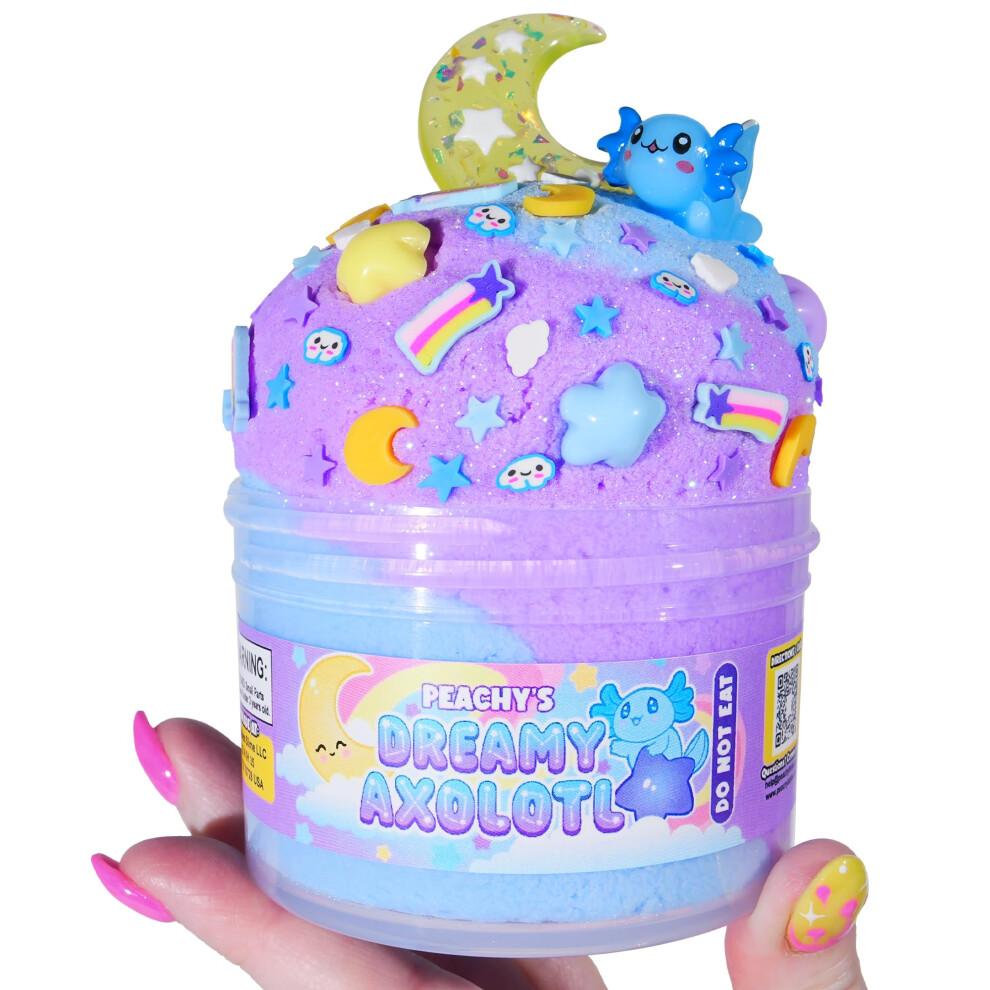 Peachybbies Dreamy Axolotl Cloud Slime - Fabricat în SUA Premium 100% Autentic 7 oz. Parfumat pentru Copii ASMR Cadouri Axolotl Farmece Slime Jucării Antistres