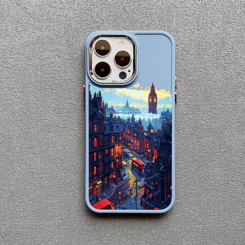 

Bustling City Landscape New York London Silicone Phone Case For iPhone 15 14 16 Pro Max Plus 13 12 11 Pro Max XR XS X SE2 Covers iphone 7 8 SE2