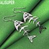 925 Sterling Silver Minimalist Long Fishbone Earrings - Stylish Evening Jewelry