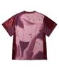 Physical Department Mushroom Mesh Satin Mix Short Sleeve T-Shirt_Burgundy