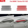 For BMW 7 Series F01 F02 2009-2014 Car Accessories Carbon Fiber Exterior Outer Door Handle Panel Strips Decoration Sticker