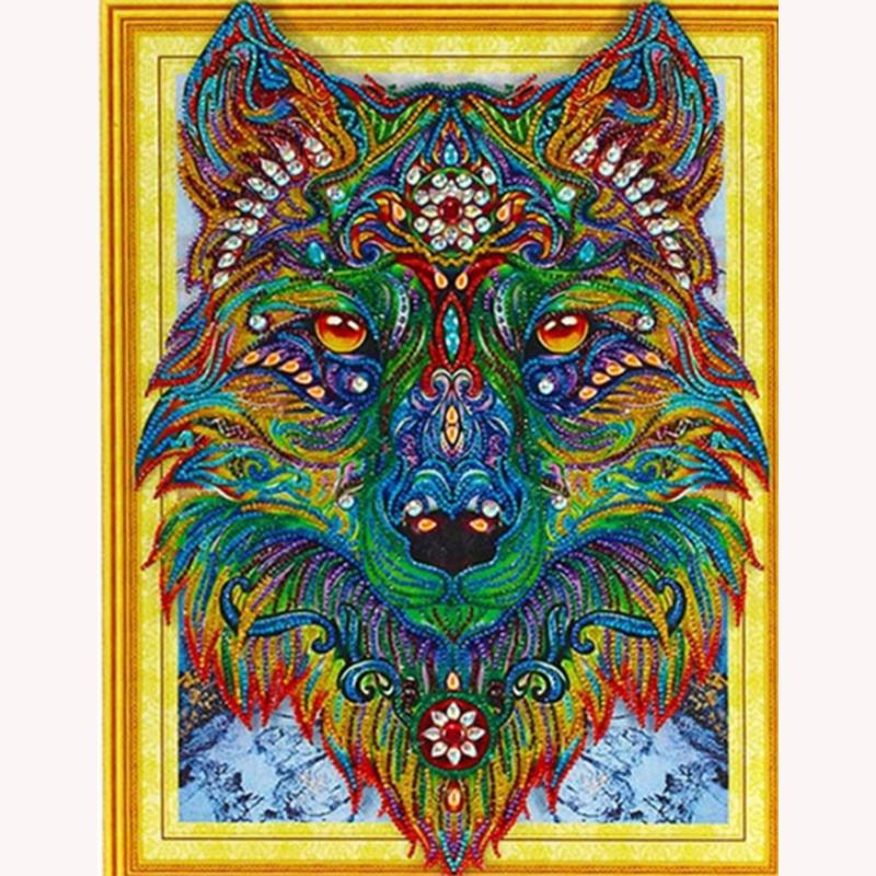 Cat Rainbow Color Diamond Painting Design Cute Portrait Embroidery Wall Displays