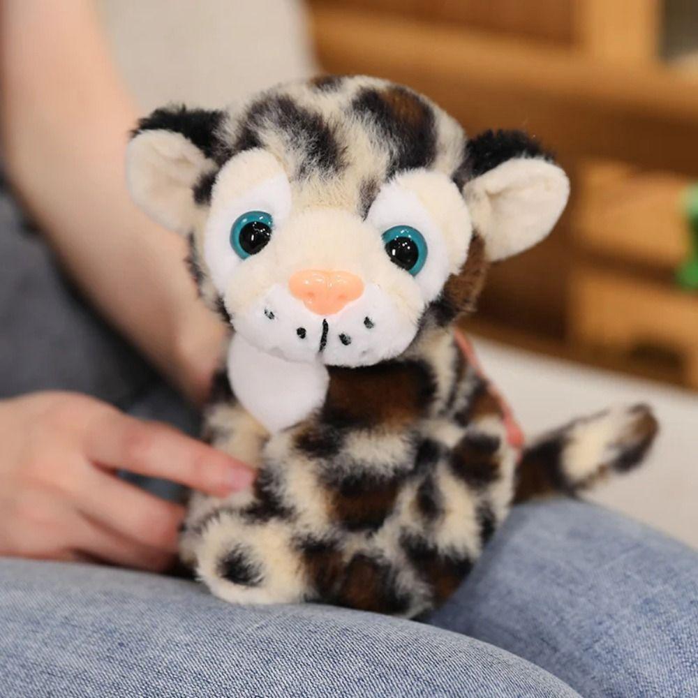 Sitting Lifelike Leopard Plush Doll Fluffy Animals Stuffed Toys  Children Toys
