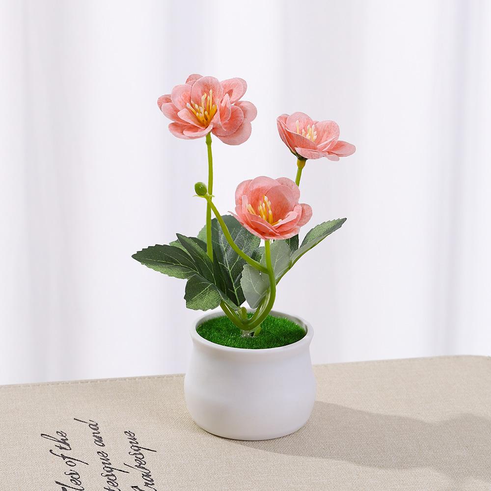 1Pcs Artificial Potted Plant Decoration 14cm Fake Plant Ornament for Home Table Bedroom Decor DIY Crafts Ornament Accessories