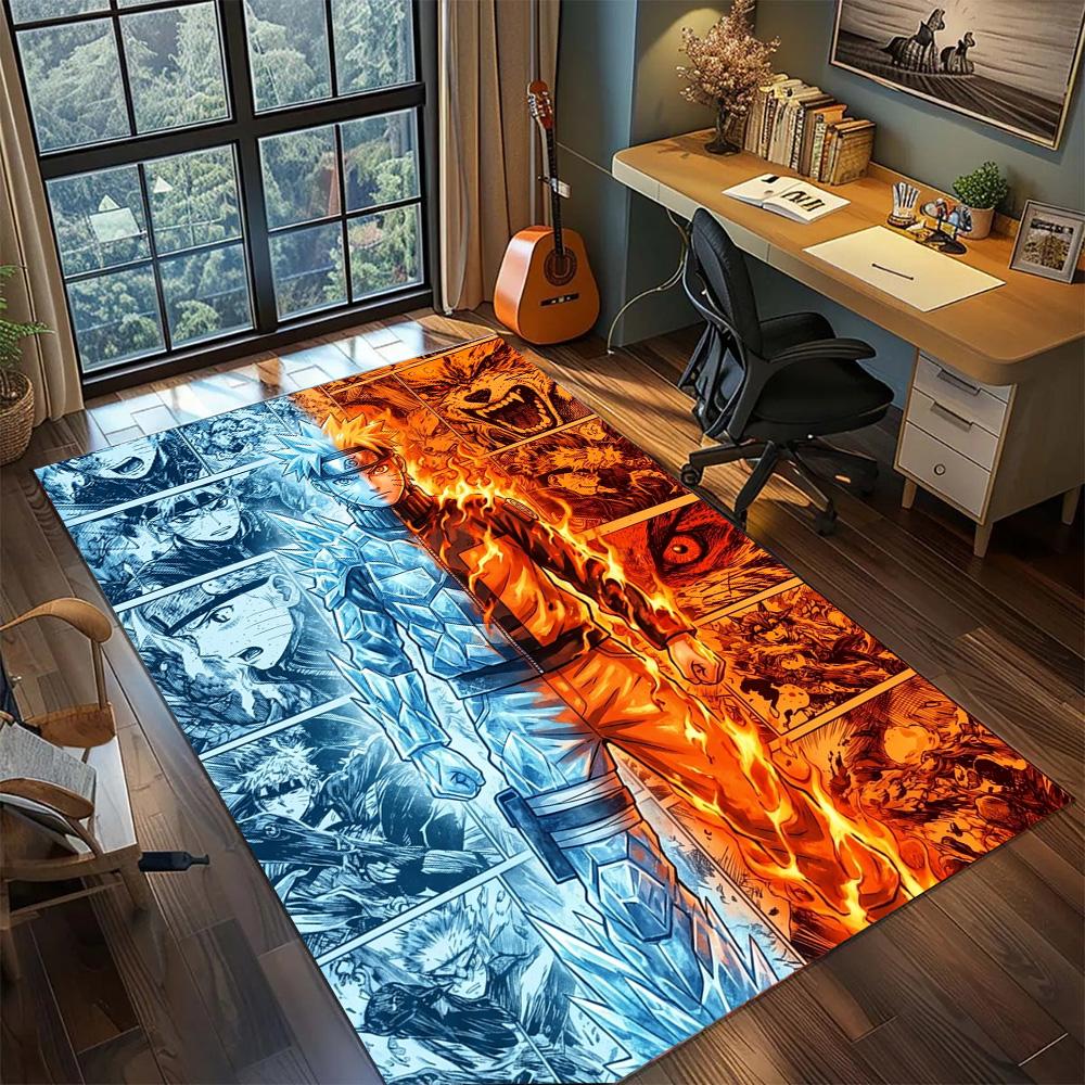 Washable Floor Mat Naruto Carpet Non Slip Large Area Rugs for Home Decor Gamer Room Bedroom