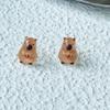 Cartoon Mini Ear Studs Transparent Capybara Stud Earring Retro   Carnival