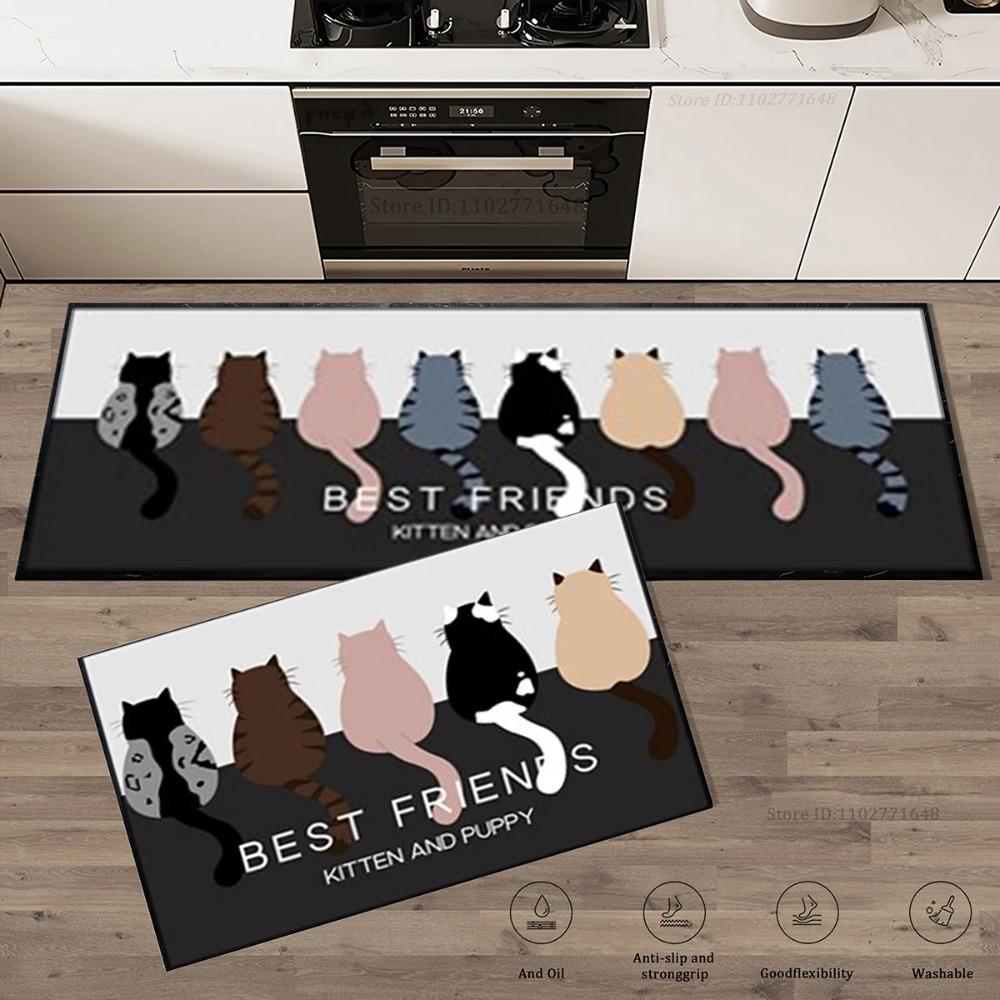 Cat Long Kitchen Rugs Bedroom Decorative Rug Kitchen Mat for LivingRoom Laundry Room Entry Door Home Floor Carpet Bedroom Rugs