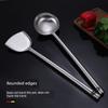 Stainless Steel Spoon with Wooden Handle, Long Spoon for Restaurants and Hot Pot Restaurants, Extended Stainless Steel Cooking Spoon and Spatula