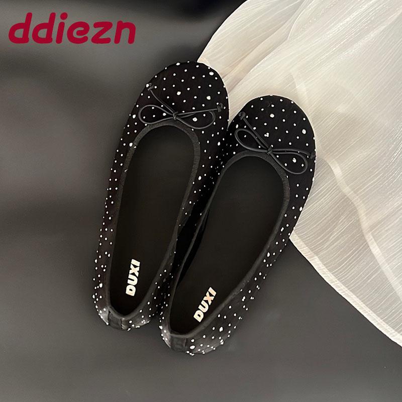 Fashion Fashion Bling Ladies Flats Slip On Shoes New 2025 Female Designer Butterfly-Knot Footwear Shallow Women Ballet Flats Dance Shoes