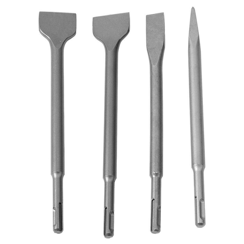 4pcs Pointed Chisel Hammer Drill Chisel SDS Plus Shank Masonry Chisel Bits  For Concrete Structure