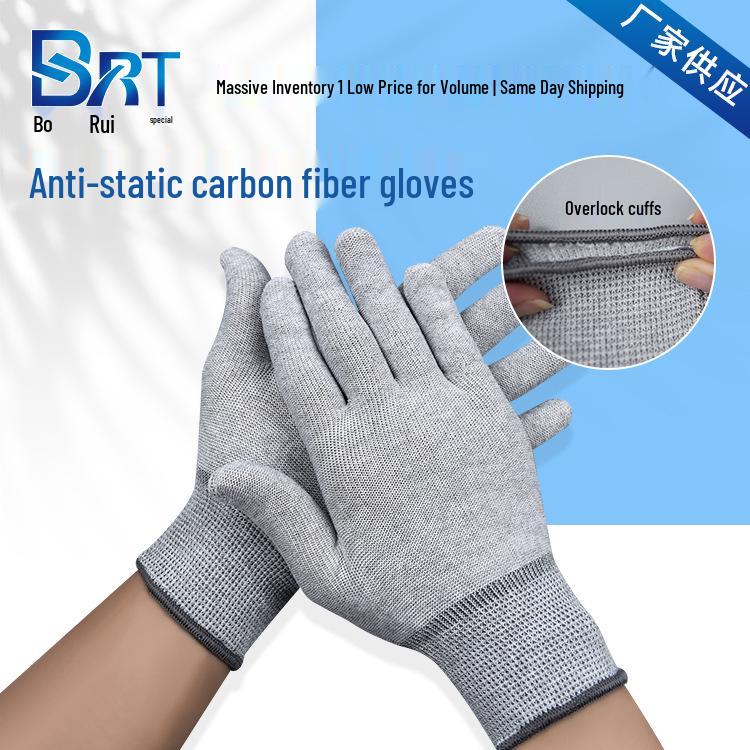

Anti-static Carbon Fiber Gloves for Cleanroom and Pharmaceutical Use L Gray Spiral Opening