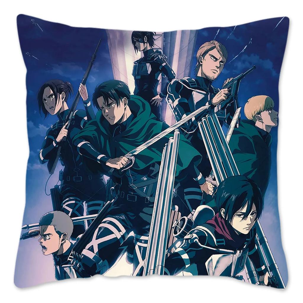 Attack On Titan Pillow Case Home Decoration Polyester Cushion Cover for Sofa Bedroom Throw Pillow Cover Housse De Coussin