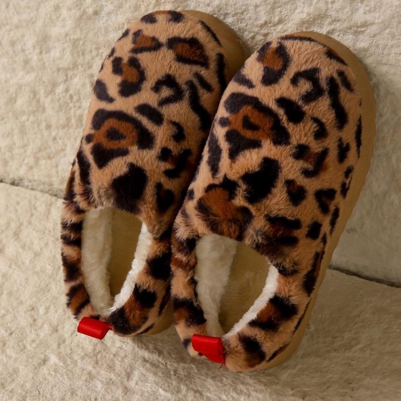 Winter new thick-soled velvet thickened snow boots for women, large size warm leopard print short boots, cotton shoes for women