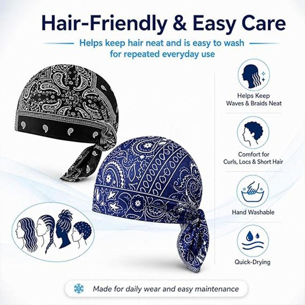 Quick Dry Bandana Headscarf Paisley Print Cycling Head Wrap Fashion Accessory Hijab Caps Sports