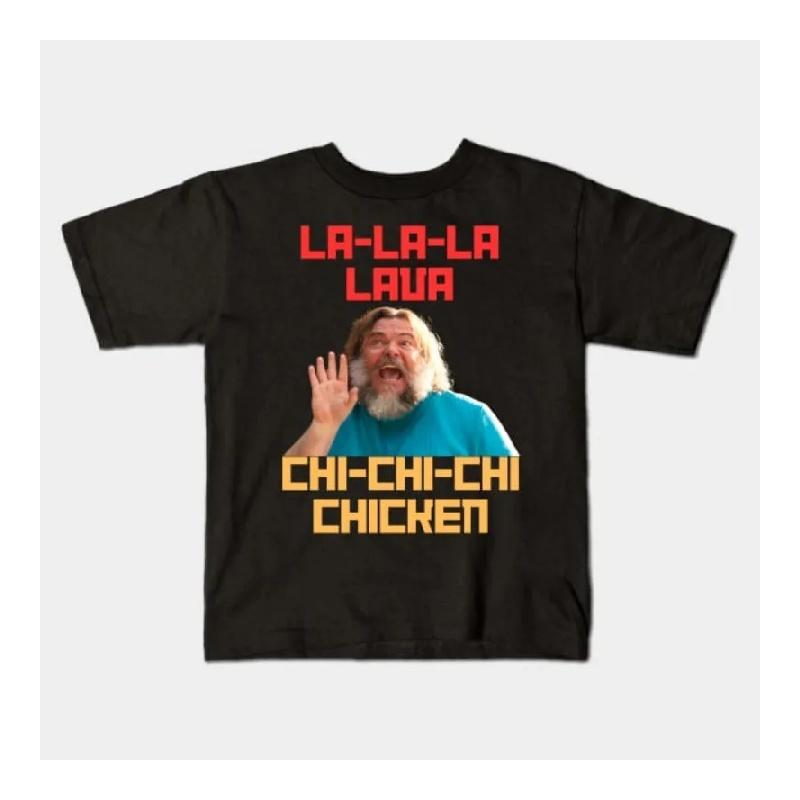 

2025 Новая мужская женская футболка LA LA LAVA CHI CHI CHIKEN Рубашка Steve s Lava Chicken Хлопковая летняя повседневная футболка с коротким рукавом S чёрный
