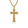Vintage Punk Titanium Steel Cross Necklace Niche Personality Literary Wear Stainless Steel Cross Pendant