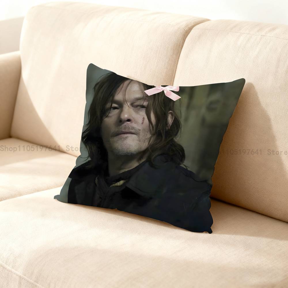 Norman Reedus W-Walking D-Dead American Celebrity Merchandise All-Match Printed Pillow Case Sofa Car Room Decoration Protector
