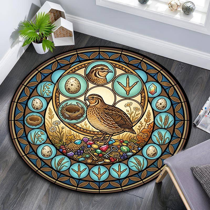 Bird Life Cycle Round Area Rug Under Office Chairs Bedroom Living Room Home Decor