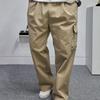 DShop Men's One Pleat Cargo Wide Banded Pants
