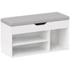 Shoes Cabinet Bench Hidden Storage Padded Seat Organiser Footwear Rack Hallway Cream White