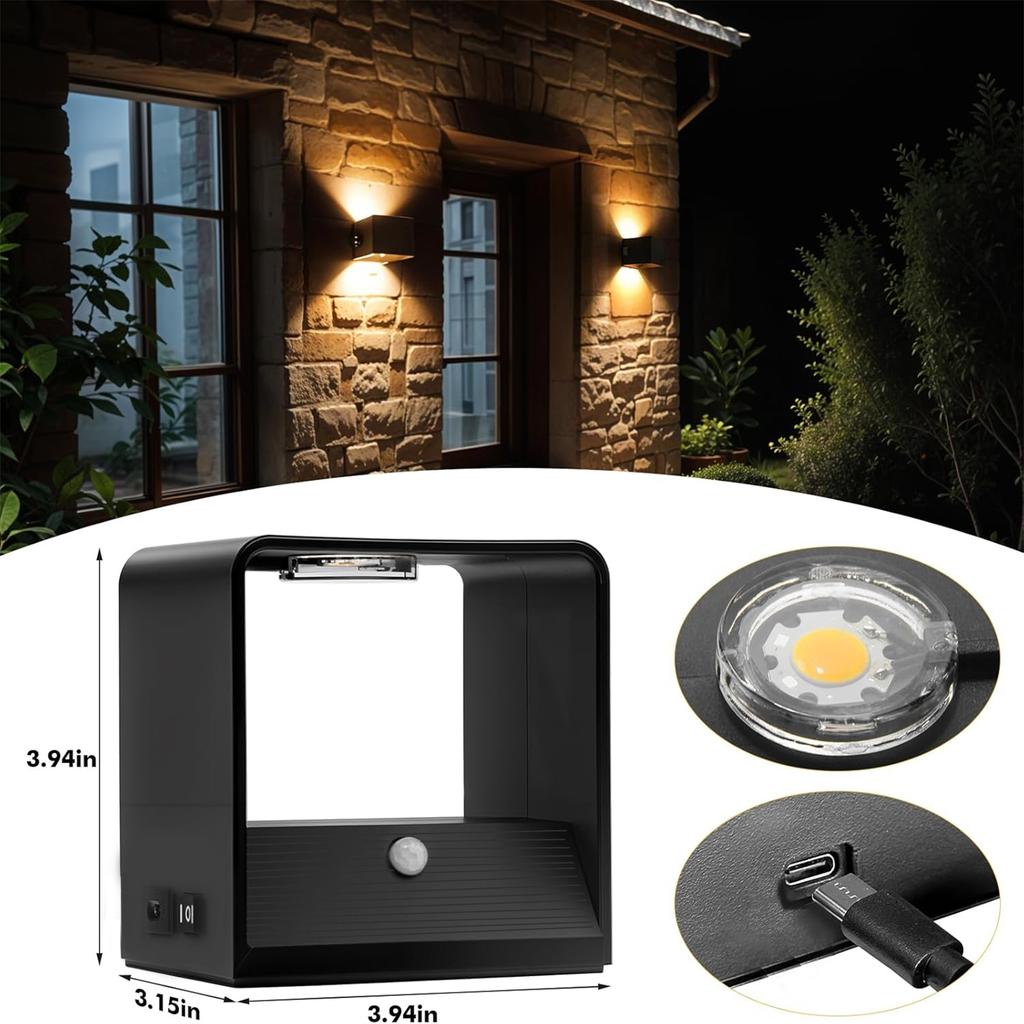Rechargeable Battery Powered Wall Lamp Motion Sensor LED Night Light Bedroom Corridor Staircase Lighting