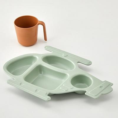 Ensemble d'assiettes en bambou pour maison moderne, 2 hélicoptères Vroom Vroom, couleurs mélangées, assiette + tasse, 1 ensemble, articles parentaux coréens populaires