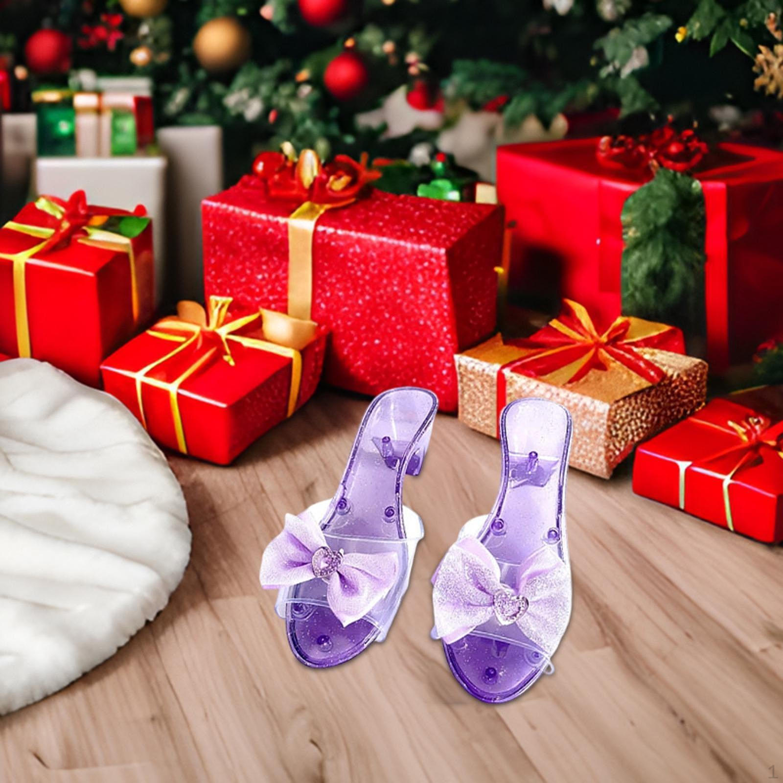 

Желейные сандалии на высоком каблуке для детей, коллекционные, для ролевых игр, туфли принцессы для девочек, слипоны фиолетовый