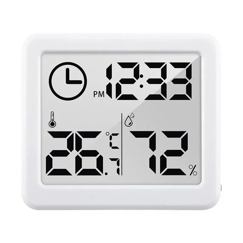 Multifunktions-Thermometer Hygrometer Automatische elektronische Temperatur-Feuchtigkeitsüberwachungsuhr 3,2 Zoll großer LCD-Bildschirm