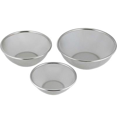 Shimomura Planning TSUBAME Slitesterk og vanskelig å deformere rundt dørslag sett med 3 i Tåler oppvaskmaskin Enkel å vaske 16cm 19cm 22cm Rustfritt stål TSUBAME