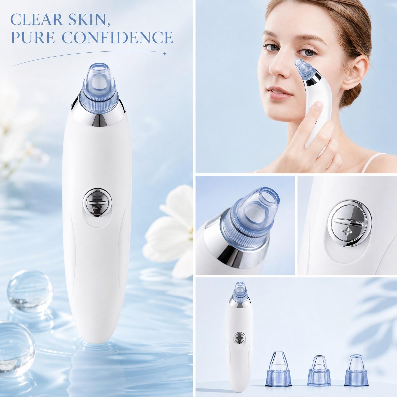 Electric Blackhead Remover Vacuum Pore Cleaner Facial Cleansing Device Skin Care Tool for Deep Cleaning and Blackhead Extraction one size белый